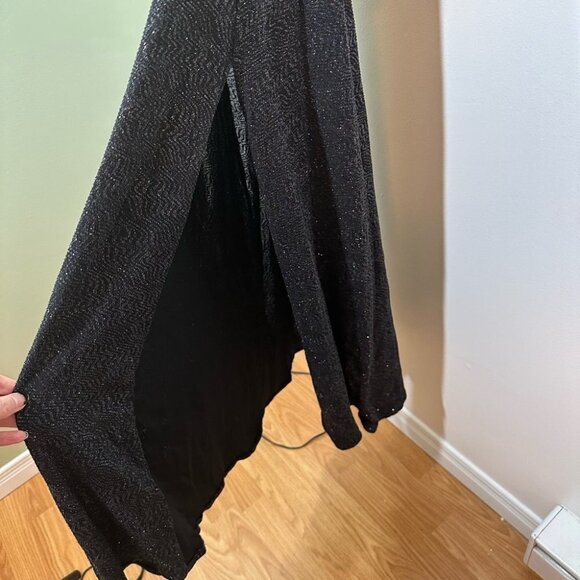VINTAGE City Triangles Black Sparkle Slip Dress Size Medium - Picture 4 of 8